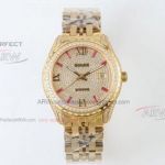 Best Replica Swiss Rolex Pearlmaster Fully Iced Out Automatic Watch - Yellow Gold Full Diamond 
